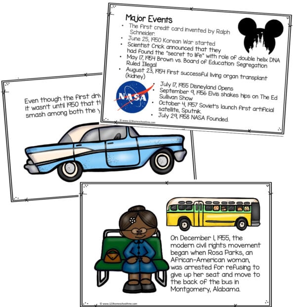 1950s for Kids - Printable Book to Read, Color, and Learn - Printable ...