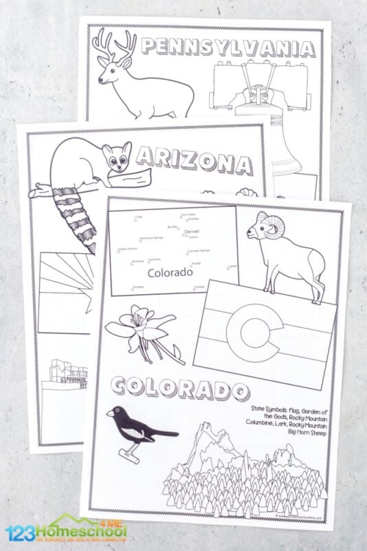 Download Free 50 State Coloring Pages For Kids