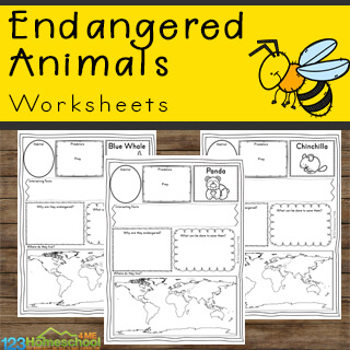 Learn about endangered species with these endangered animals worksheet pages. Grab wild animal worksheets to work on reports on animals.