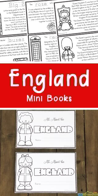 Do you fancy a cup of tea and some fish and chips as we learn about England for Kids? These England Printables allows kids to color, read and learn fascinating facts about the United Kingdom famous for the Royal Family, Windsor Castle, notorious guards, Big Ben, double decker red buses, driving on the 'wrong' side of the road, and the charming British accent. This England country study is such a fun way to explore another country from around the world. Use the England coloring pages filled with intersting facts about England for kids from kindergarten, first grade, 2nd grade, 3rd grade, 4th grade, 5th grade, and 6th grade students.