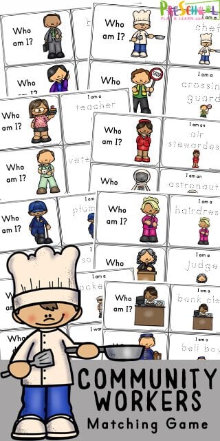 community helpers matching game