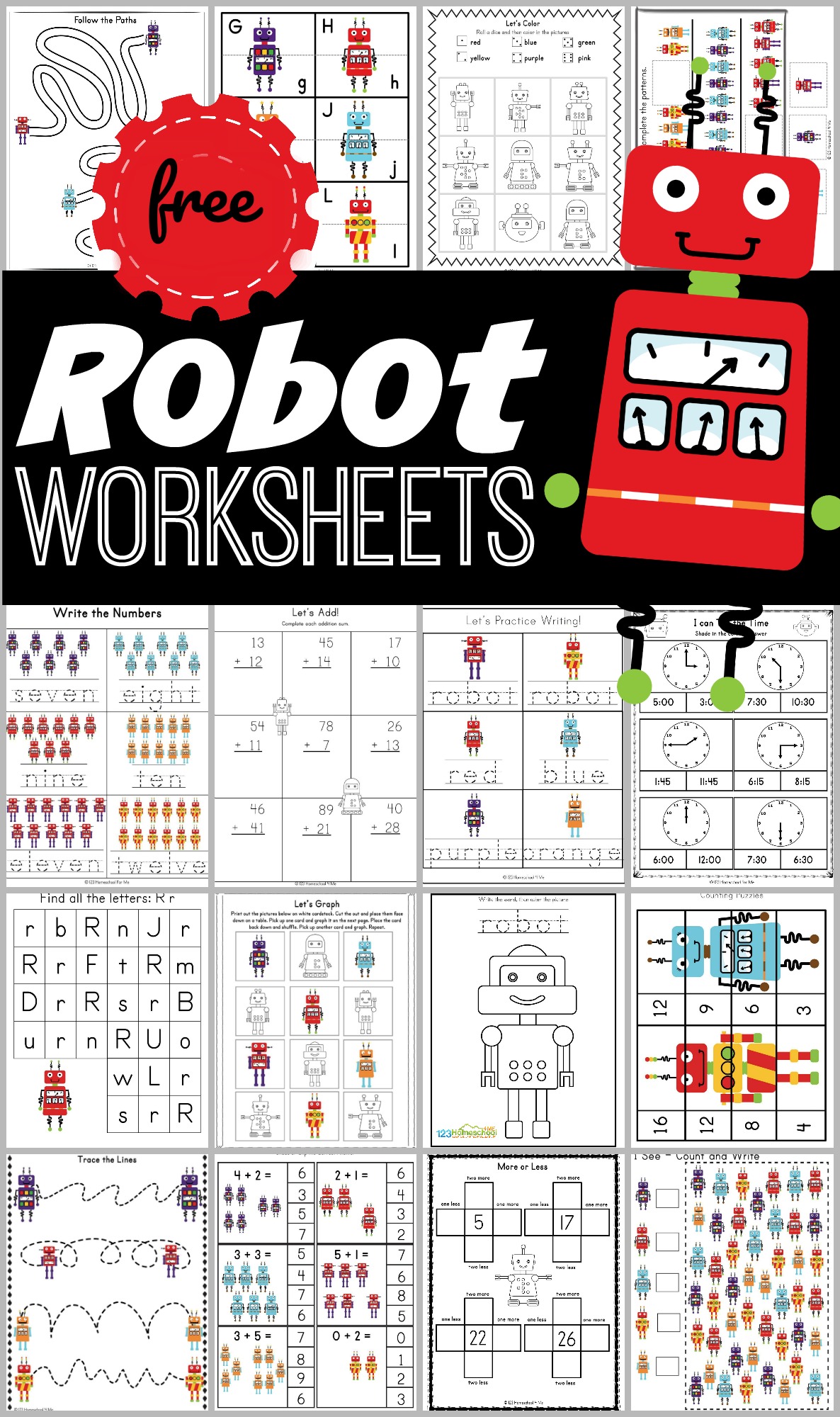 FREE Robot Printables Worksheets For Preschool And Kindergarten