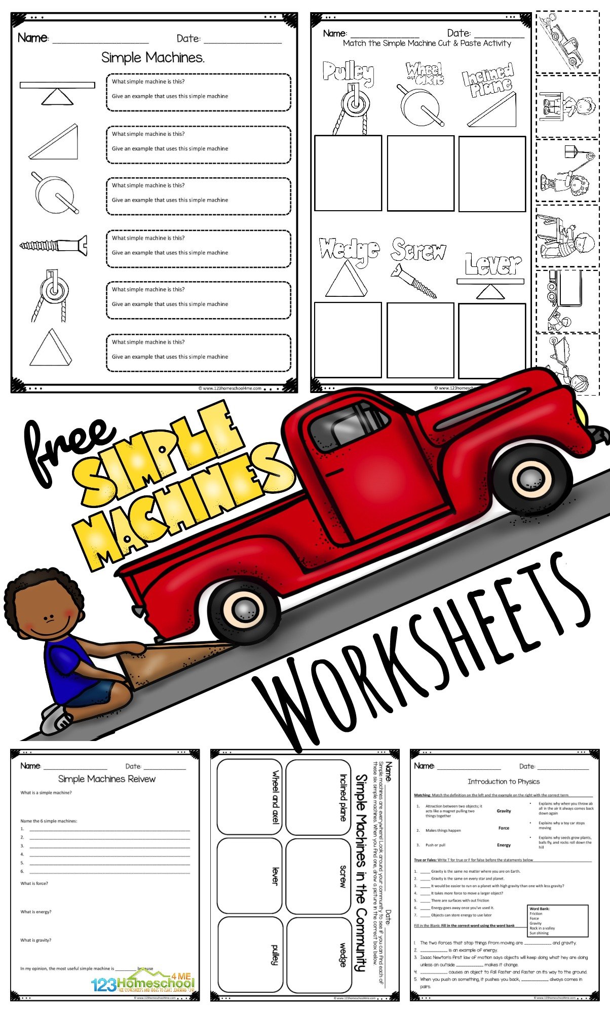 FREE Simple Machines Worksheets Inside Simple Machines Worksheet Pdf