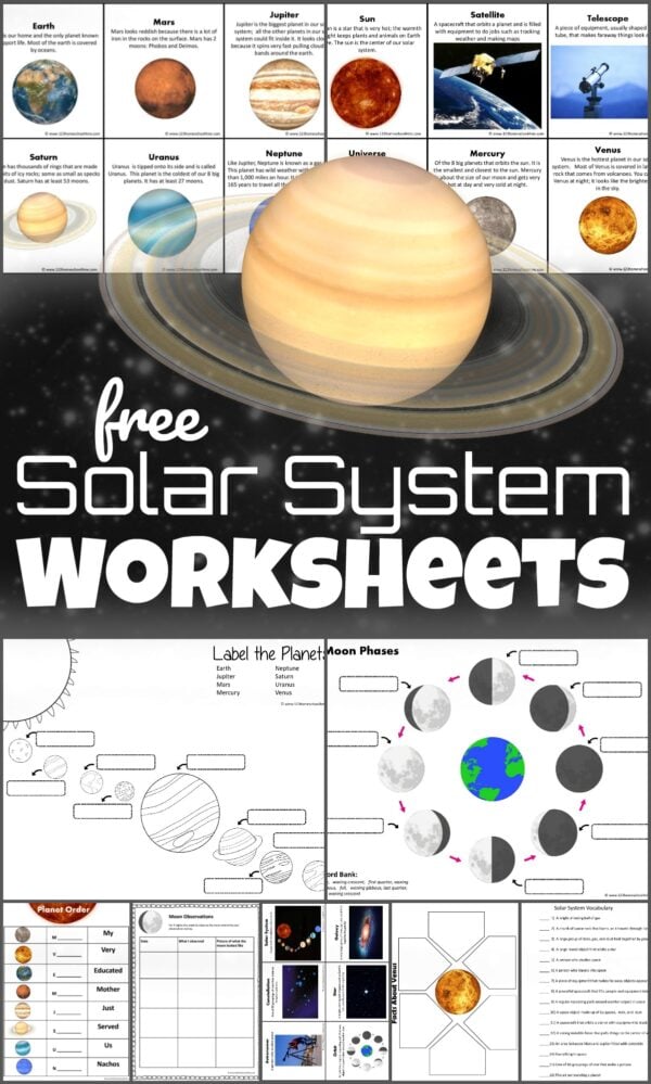 free solar system worksheets
