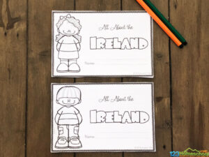 FREE Printable Ireland for Kids Reader to Color and Learn Country Study
