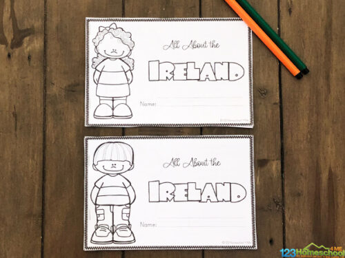 FREE Printable Ireland for Kids Reader to Color and Learn Country Study