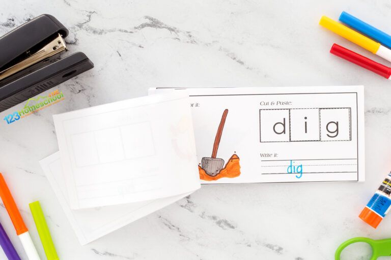 FREE Printable Short i CVC Words Cut and Paste Worksheets