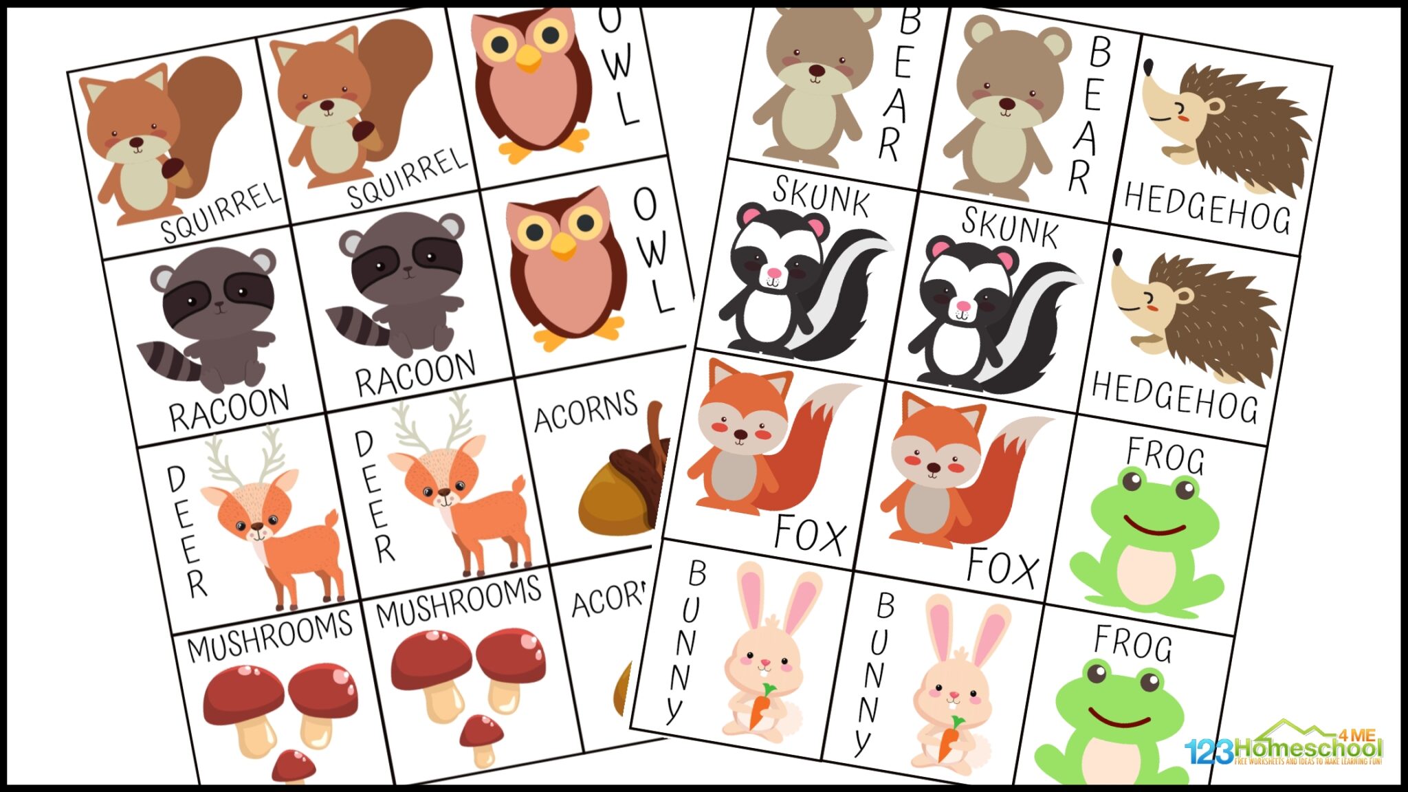 🦔🦊🦨 FREE Animal Matching Game