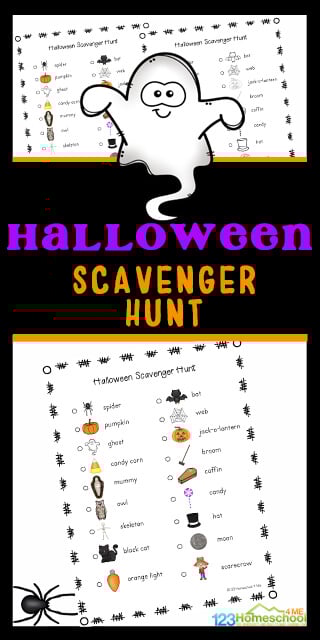 This fun, no-prep Halloween activity for kids allows children to get outside and have fun walking around the neighborhood and get some exercise while searching for different Halloween related items such as spiders, bats, cats, andmore. This kids halloween scavenger hunt is perfect for toddler, preschool, pre-k, kindergarten, first grade, 2nd grade, and 3rd grade children. Simply print the halloween scavenger hunt free printables and you area ready to have fun with an EASY halloween scavenger hunt ideas! This fun, no-prep Halloween activity for kids allows children to get outside and have fun walking around the neighborhood and get some exercise while searching for different Halloween related items such as spiders, bats, cats, andmore. This kids halloween scavenger hunt is perfect for toddler, preschool, pre-k, kindergarten, first grade, 2nd grade, and 3rd grade children. Simply print the halloween scavenger hunt free printables and you area ready to have fun with an EASY halloween scavenger hunt ideas!