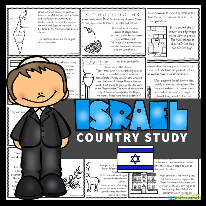 FREE Printable Israel for Kids Mini-Book to Read, Color, and Learn