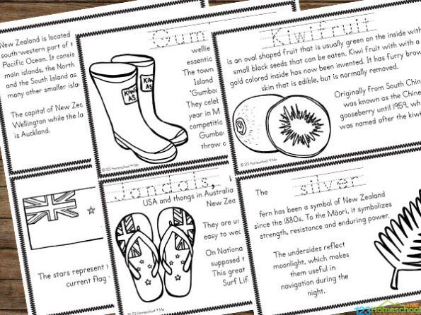 New Zealand Printable Coloring Pages with Facts for Kids