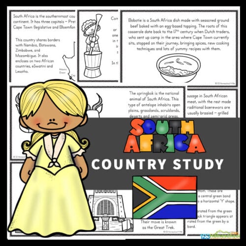 FREE Printable South Africa For Kids Mini-Book
