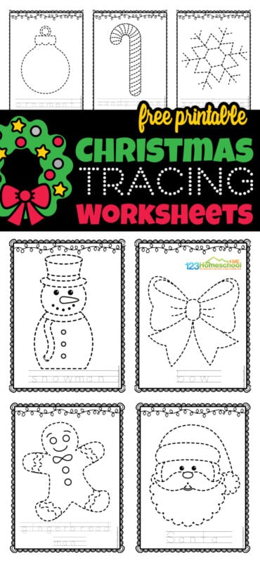Grab these christmas tracing worksheets to help children work on strengthening fine motor skills this December. These free printable christmas tracing worksheets are perfect for toddler, preschool, pre-k, and kindergarten age students to create some holiday pictures while having fun. Simply download and print the christmas tracing pages pdf file to get started!