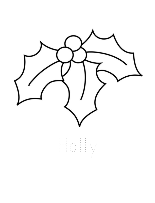 holly coloring page