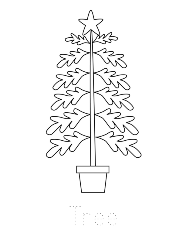 simple christmas tree coloring page