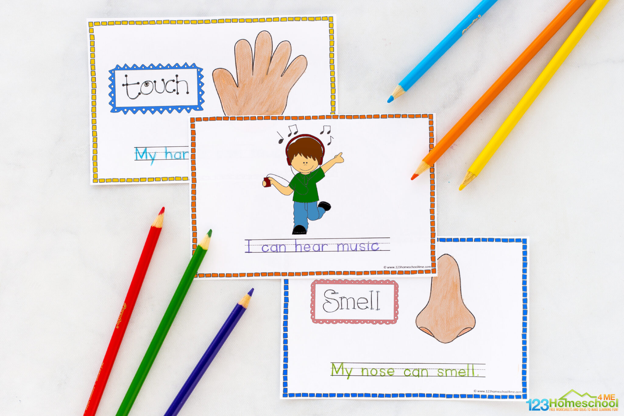 👅👂👃👀👉 My Five Senses Story Book Free Printable pdf