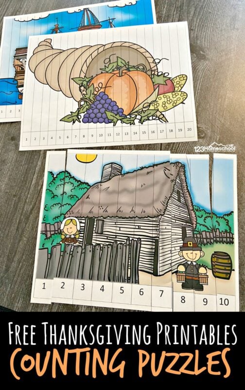 Counting is one of the first things that children begin to learn when they are toddler, preschool, pre-k, or Kindergarten age children. ThisĀ thanksgiving counting is such a fun, engaging math activity to keep kids learning while having fun during November. Simply download pdf file with Free Thanksgiving Printables to work on number recognition, number order , counting to 10, counting to 15, counting to 20, and more because it is the basis of all math going forward.