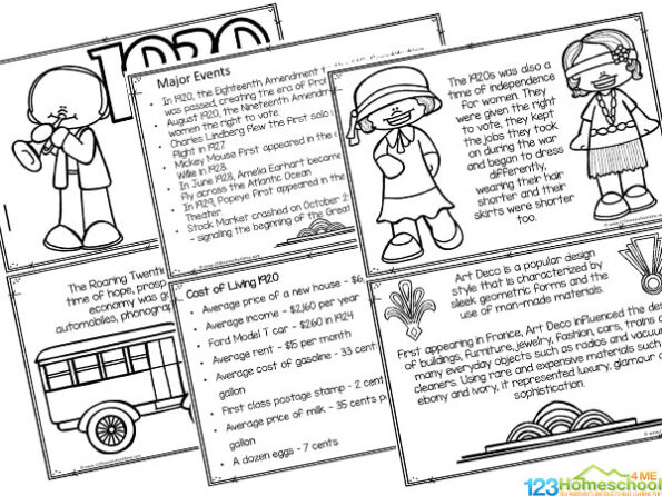 1920s for Kids - Printable Book to Read, Color, and Learn