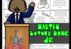 Learn about the famous freedom fighter martin luther king jr for kids with this free printable to read, color, and learn. January 18th is Martin Luther King Jr Day which is a great time for learning about  a person who made a difference in this world. Use these martin luther king jr worksheets by their own ormake a reader to go along with Black History Month for Kids, American History for kids, or a 1950s study for preschool, pre k, kindergarten, first grade, 2nd grade, 3rd grade, 4th grade, and 5th grade students. SImply download pdf file with free martin luther king worksheets and you are ready to make history come alive for elementary age children.