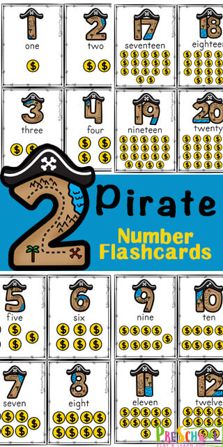 pirate Number-Flashcards-Printable