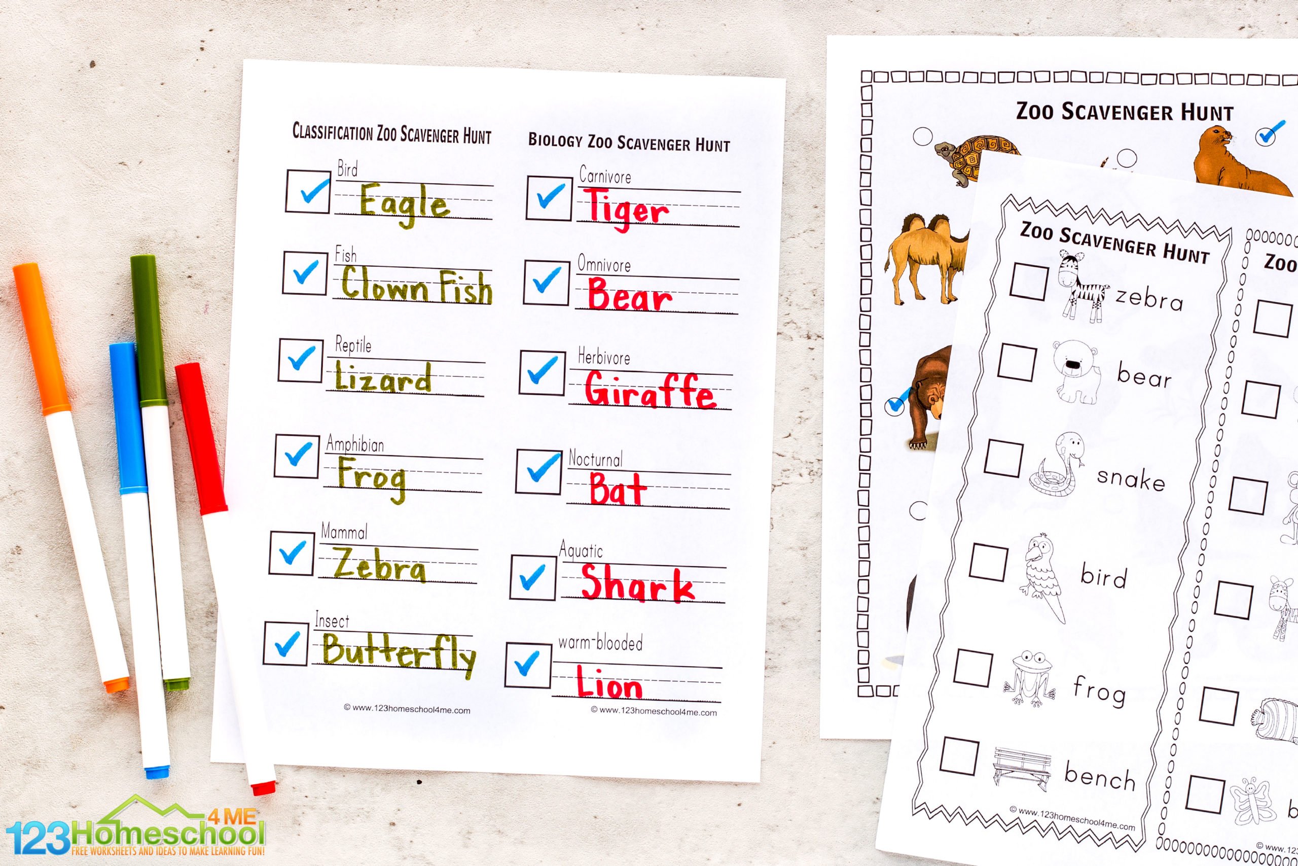 Zoo Scavenger Hunt Printable