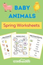🐷 FREE Printable Baby Animals Worksheets