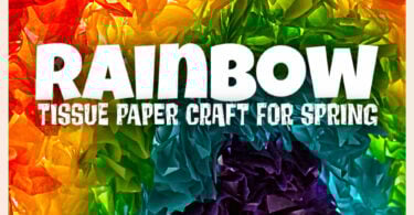 Looking for a quick and easy spring craft for kids? You will love this beautiful tissue paper rainbow craft! This simple craft is perfect for toddler,  pre-k, kindergarten, and first grade students! All you need are a few simple materials and you will love a really pretty preschool rainbow craft. Use this spring craft idea to celebrate springtime, st patrick's day activities for preschoolers, summer craft, or anytime you want to brighten up your window with a pretty suncatcher craft.