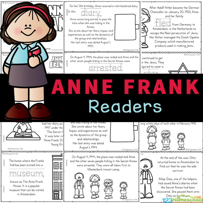 Anne Franks for Kids FREE Printable Reader