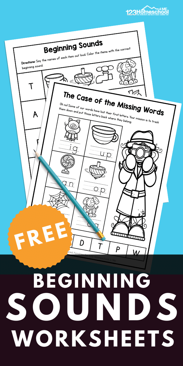 Free Beginning Sounds Worksheets pdf for Kindergarten and First Grade