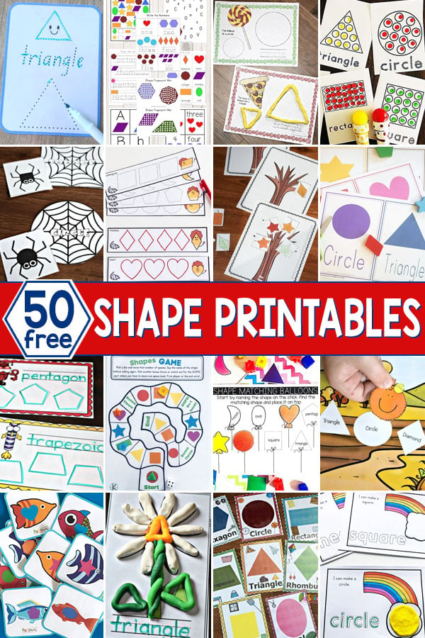 Shape Tracing Worksheet for Kindergarten, Preschool. Learn to Trace Shapes,  Montessori Activity, Easy Printable