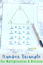 FREE Printable Division Fact Family Triangles Activity