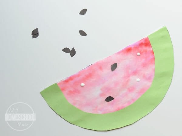 easy watermelon craft for toddlers and preschoolers suncatcher craft for kids
