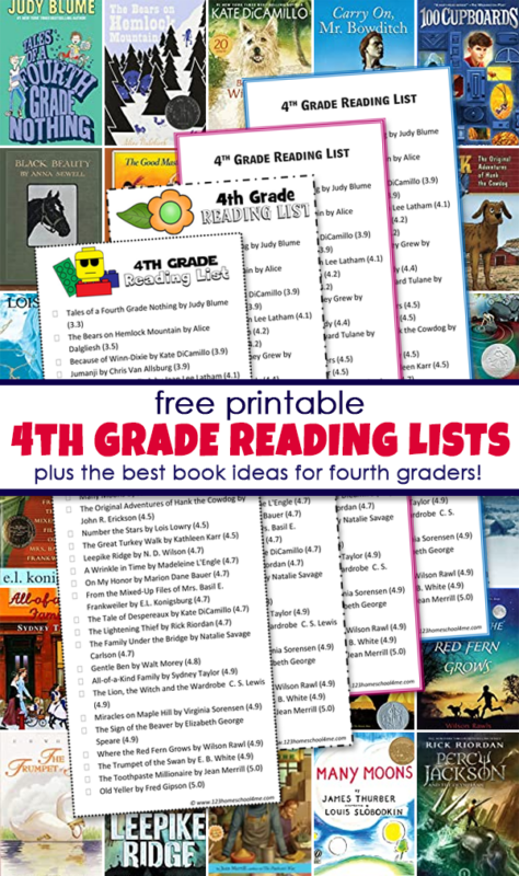 Picking books kids can't put down can be time consuming. Print this list of FUN TO READ printable 4th grade reading list!