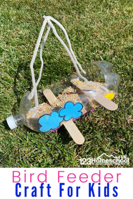 Bring nature to your back yard with this super cute plastic bottle bird feeder craft for kids! All you need are a few simple materials you have around your house to make a diy bird feeder plastic bottle. Use these bird feeder ideas with bottles with toddler, preschool, pre-k, kindergarten, first grade, 2nd grade, and 3rd graders too. So make a bird feeder from a plastic bottle this spring and summer to make your backyard a nature paradise!