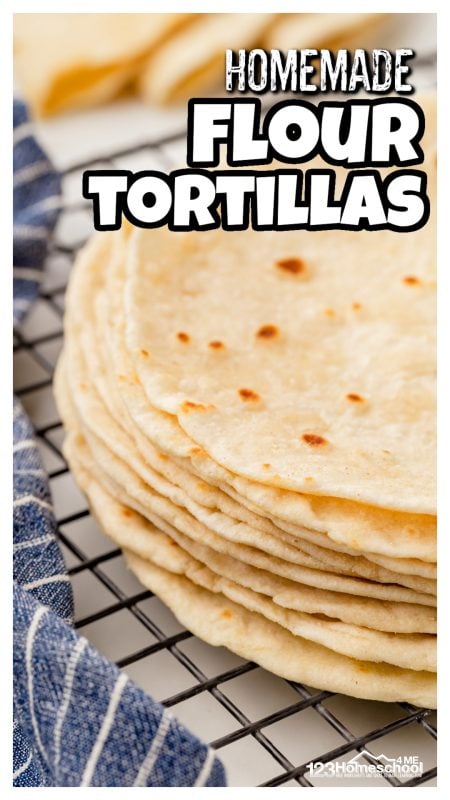Whether you are looking to cut out processed food, eager to try making flour tortillas from scratch, or just want to make homemade flour tortillas because they taste so much better - we've got the recipe for you! This homemade tortilla recipe is quick and easy-to-make plus it tastes so much better than store bought! Ready to learn how to make the best flour tortillas? Let's get started!