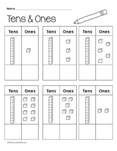 Tens and Ones Worksheets pdf