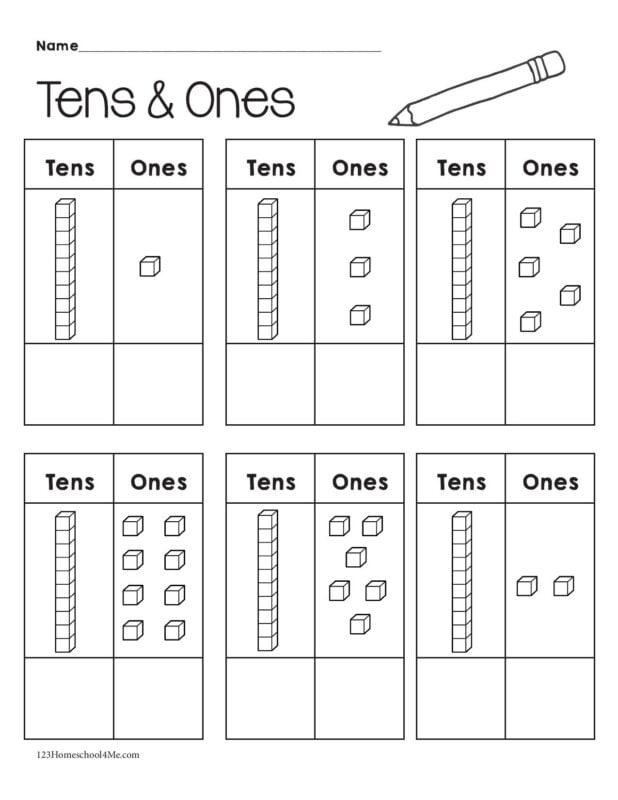 FREE Place Value Worksheets with Tens and Ones