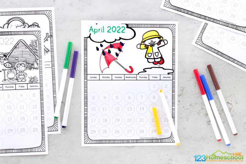 Free Printable Traceable Calendars 2023 for Kids