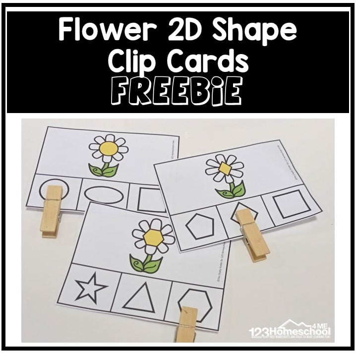 Cute flower printables to work on a 2D shape recognition! This shape activity for preschoolers is perfect for spring, flower themes.