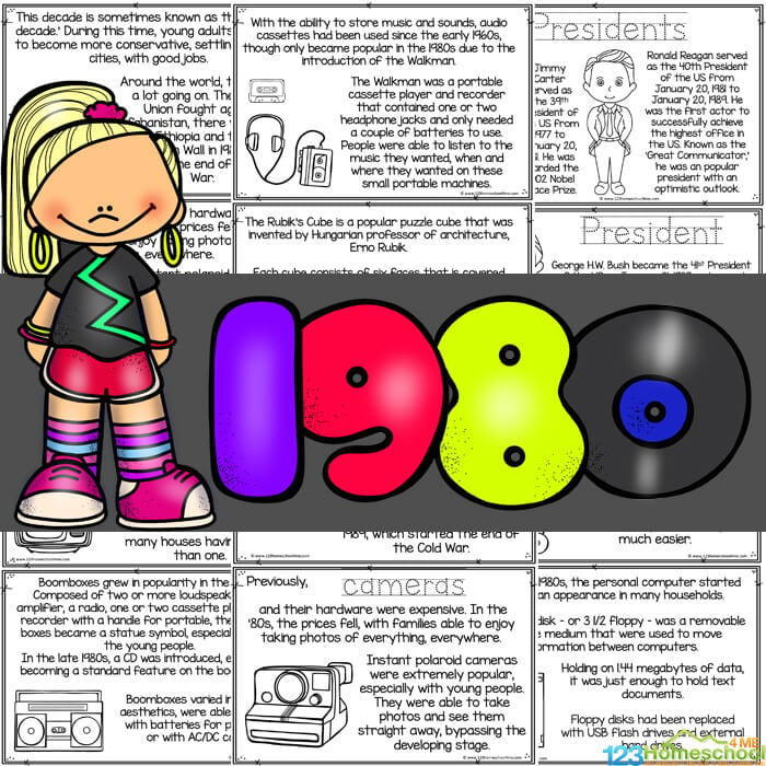 1980s for Kids Printable American History Reader