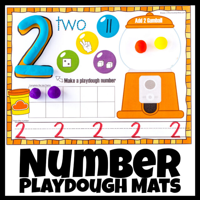 Playdough Math Man FREE Playdough Mats