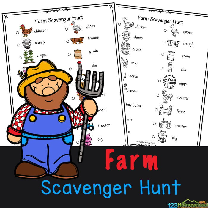 FREE Printable Farm Scavenger Hunt for Kids