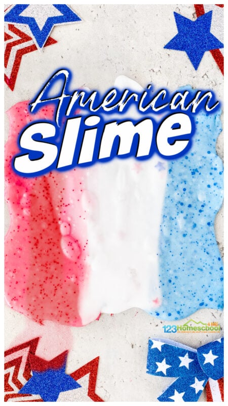 Red, White, and Blue Patriotic Slime Recipe for Kids