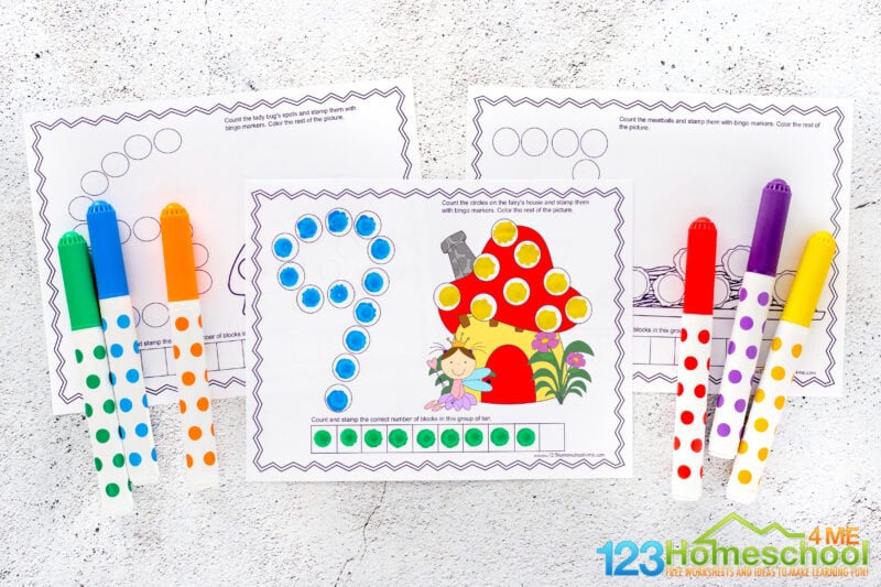 Bingo Dauber Number Worksheets