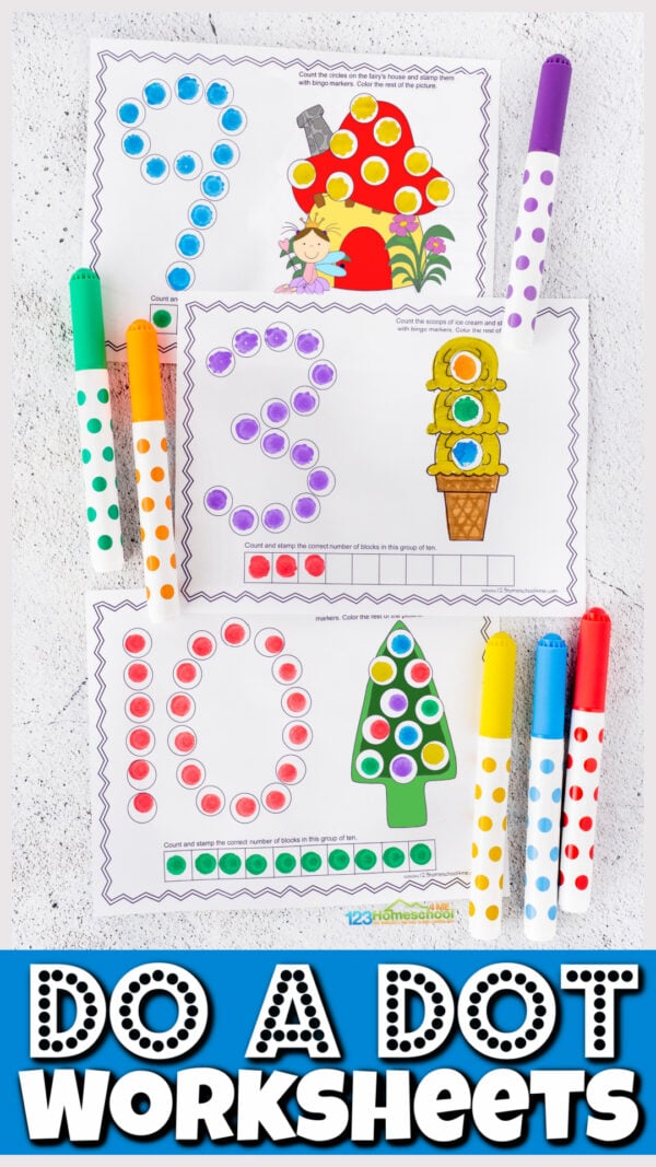 FREE Counting Bingo Daubers Printable Worksheets and Number Activity Sheets