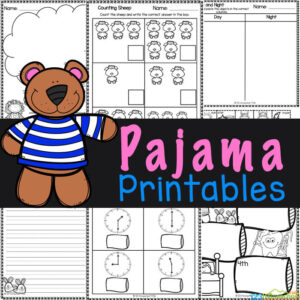 🧸 FREE Pajama Day Printable Worksheets and Activities