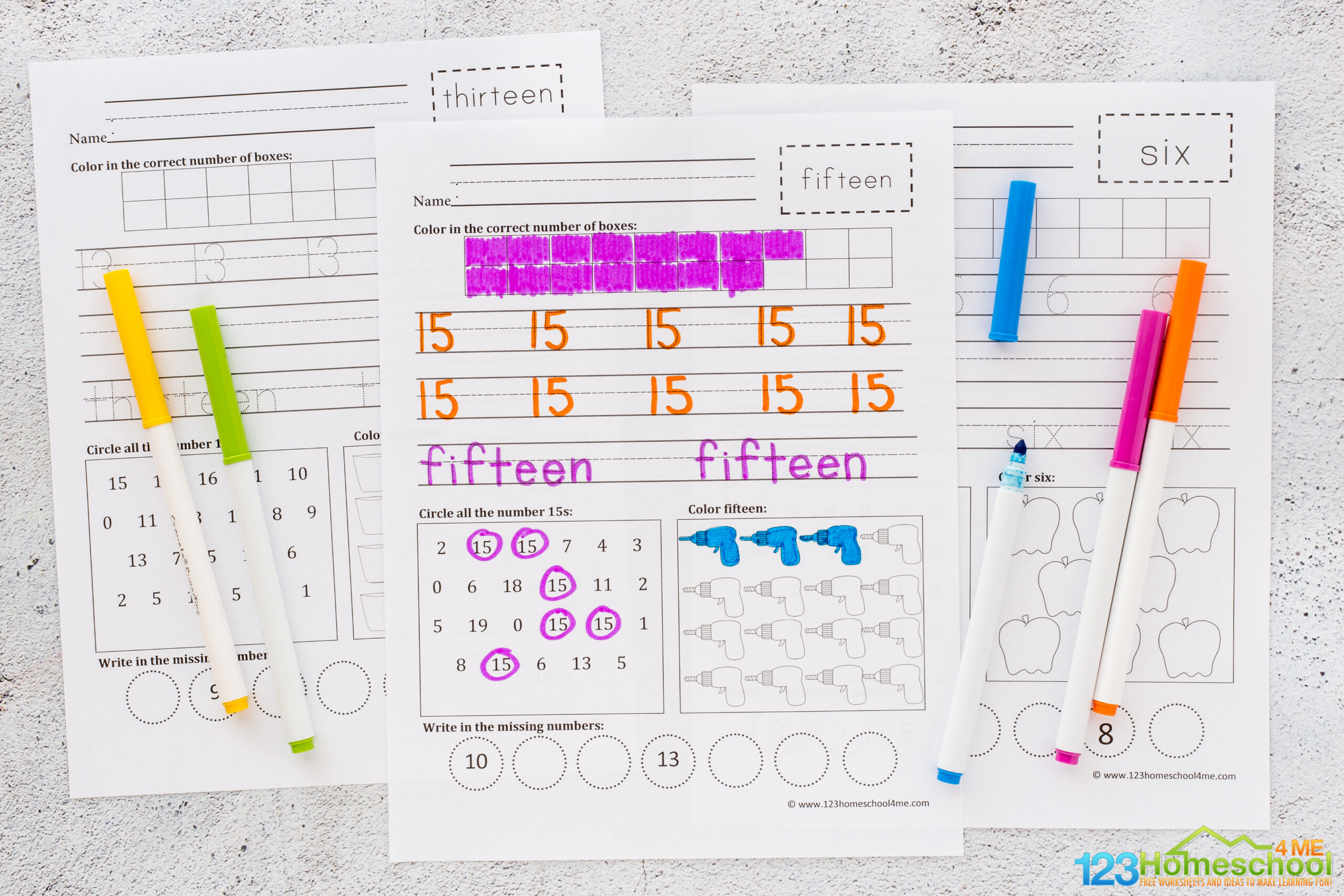 Number Writing Practice Worksheets 1-20 - 123 Homeschool 4 Me