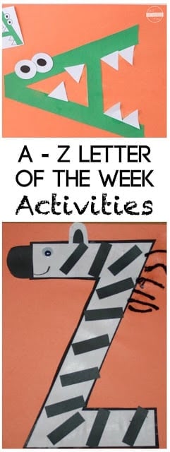 Kids will have fun learning all their letters with these fun alphabet crafts. There is a fun letter craft for each letter from A to Z. These alphabet crafts for toddlers, preschoolers, and kindergartners are fun and easy-t0-make with construction paper, scissors, and glue!