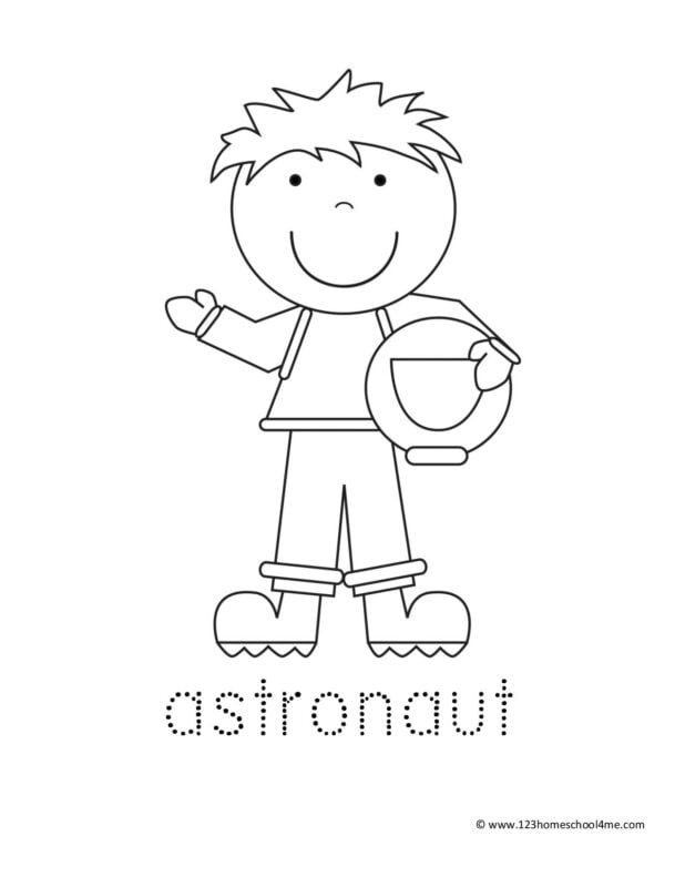 boy astronaut coloring page
