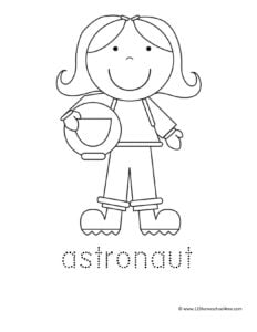 girl astronaut coloring page